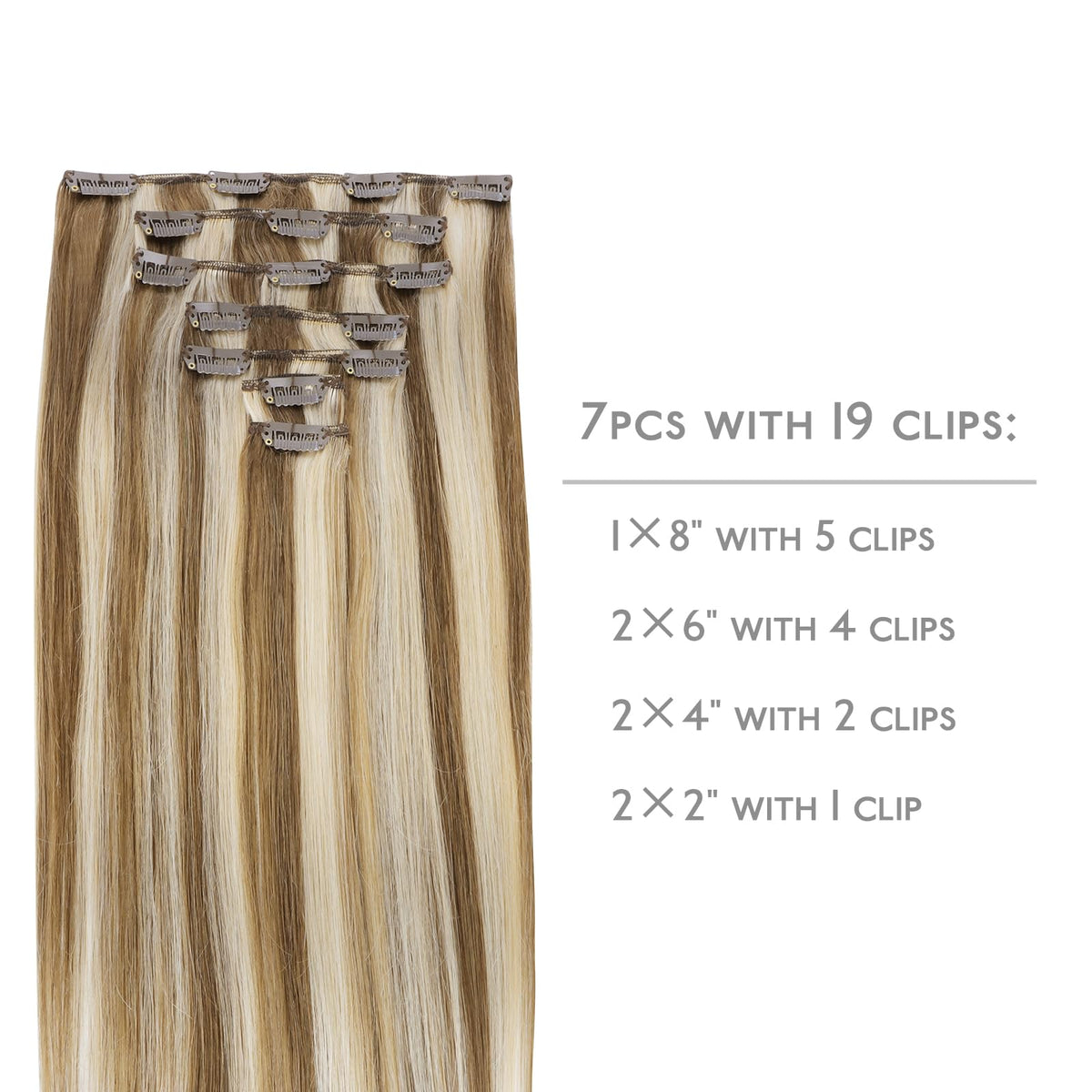 Détail des clips en silicone des extensions de cheveux Wennalife