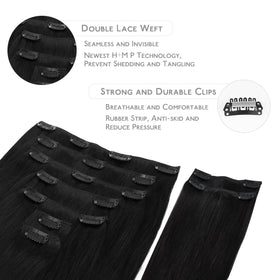 Détail des clips en silicone des extensions de cheveux Wennalife