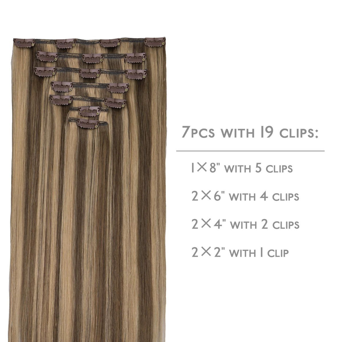 Détail des clips en silicone des extensions Wennalife