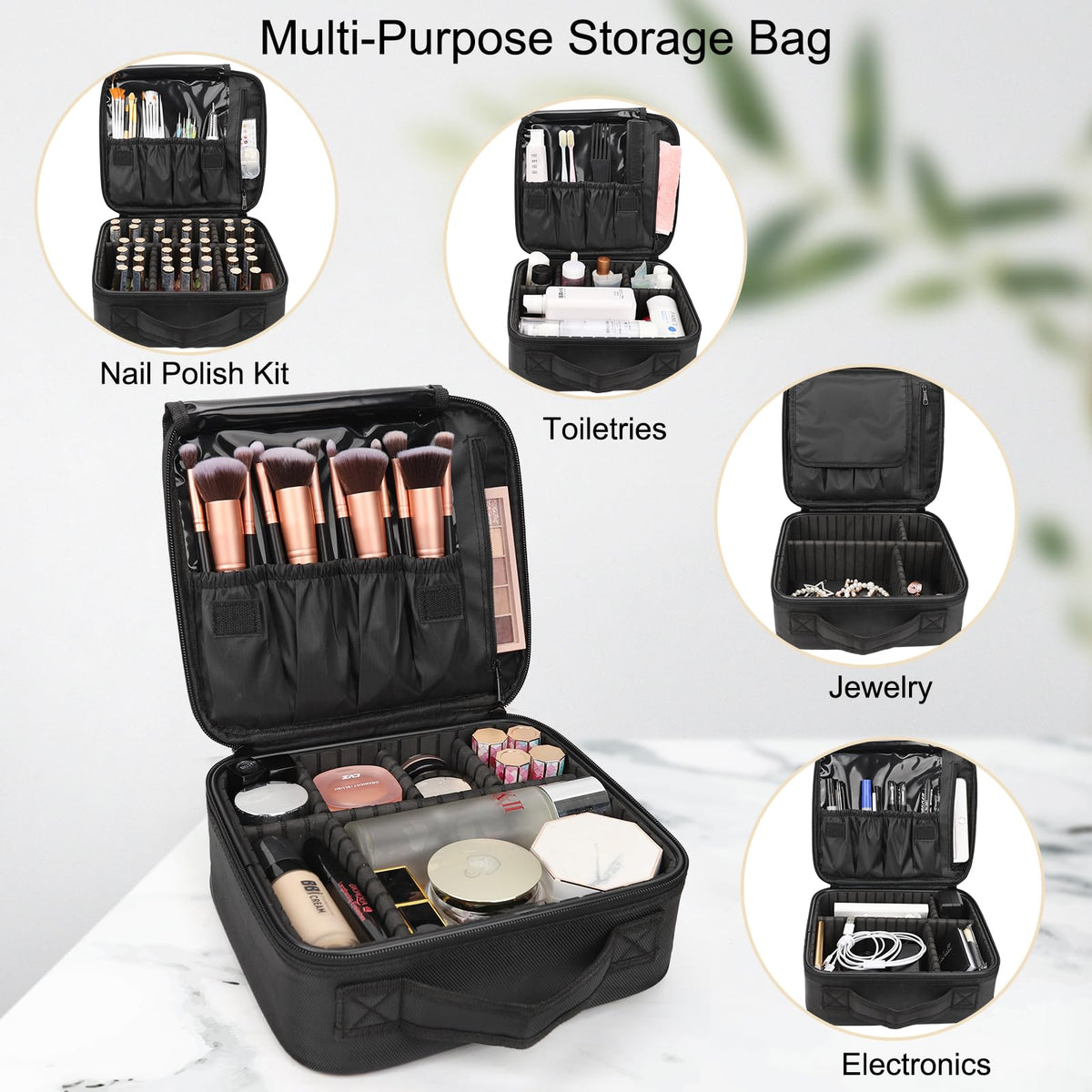 Détail des compartiments ajustables de la trousse Relavel