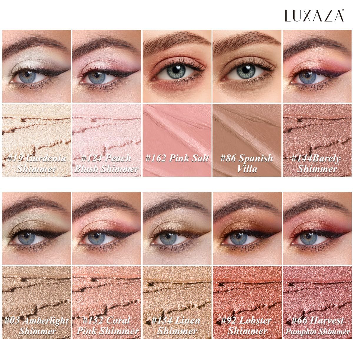 Détail des crayons à ombre LUXAZA PRO, teintes neutres