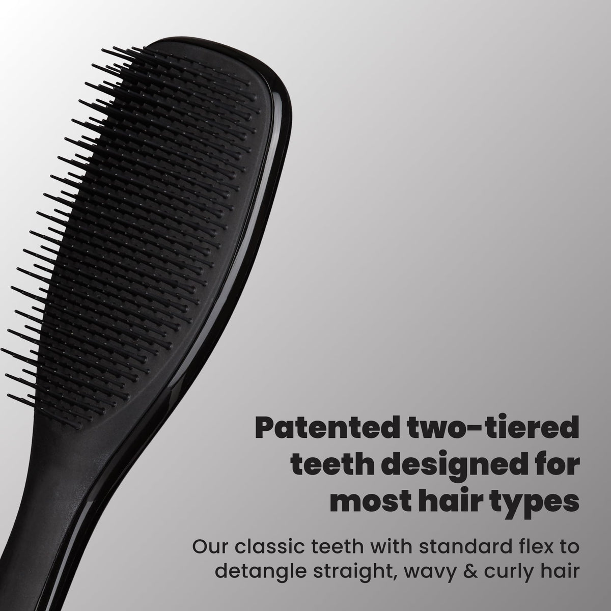 Détail des dents flexibles de la Brosse Démêlante TANGLE TEEZER