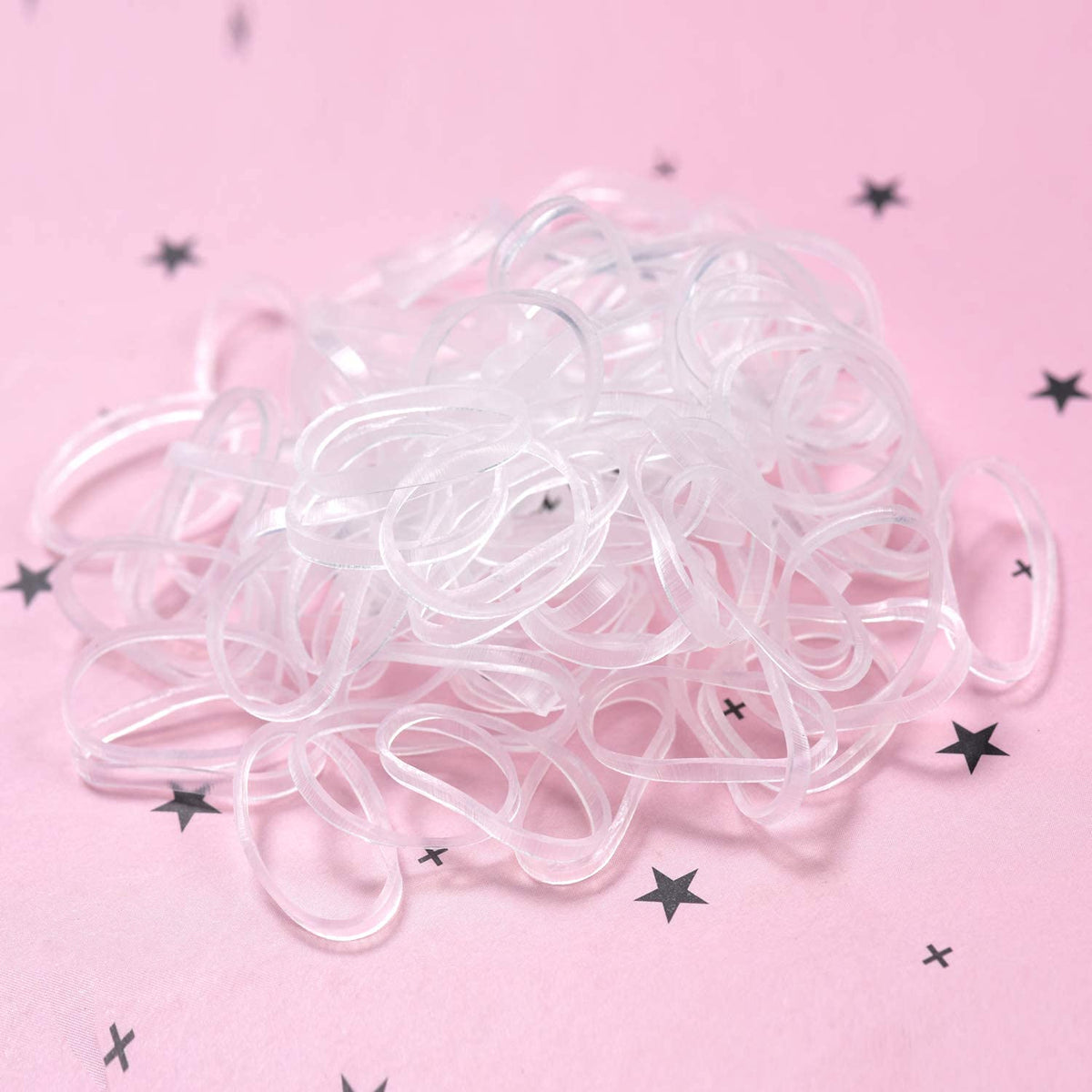 Détail des élastiques à cheveux en silicone écologique, transparent