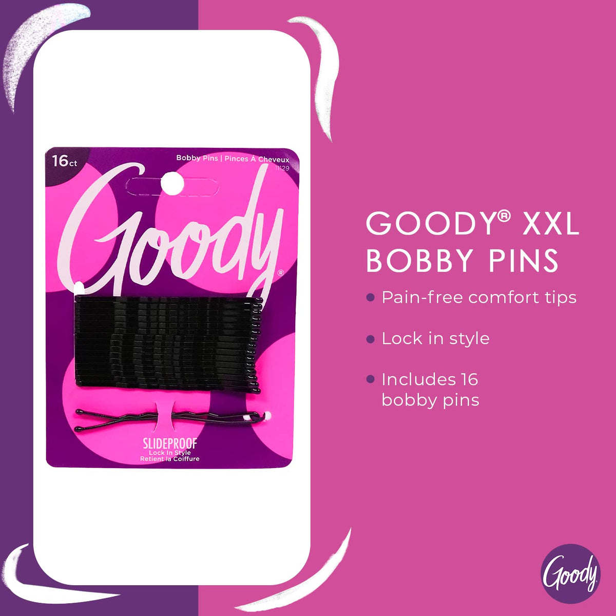 Détail des épingles à cheveux GOODY SlideProof XXL