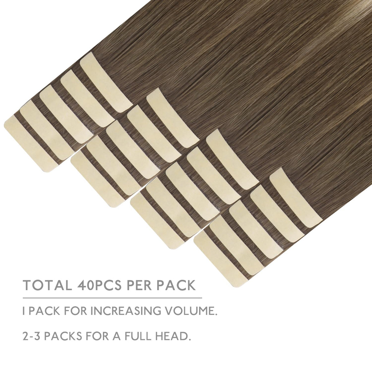 Détail des extensions adhésives Wennalife avec couleur ombre