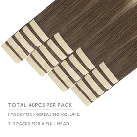 Détail des extensions adhésives Wennalife avec couleur ombre