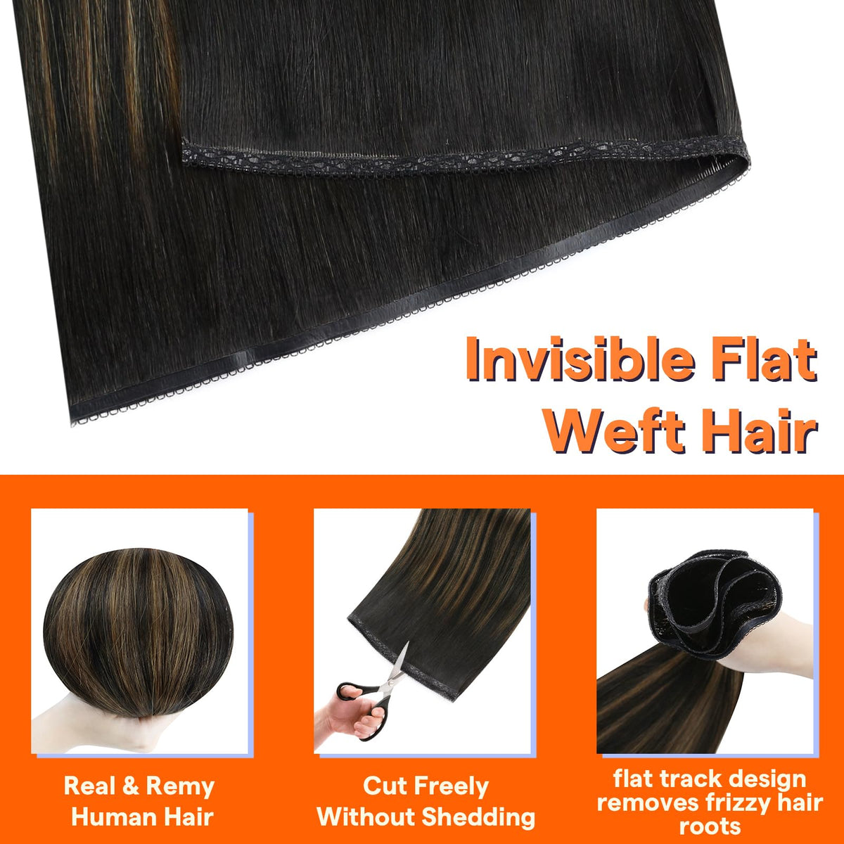 Détail des extensions cheveux Full Shine avec support en dentelle