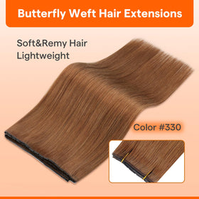 Détail des extensions cheveux Full Shine avec texture soyeuse