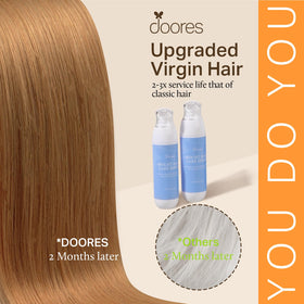 Détail des extensions de cheveux clip-in DOORES, texture douce