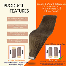 Détail des extensions de cheveux Full Shine avec adhésif