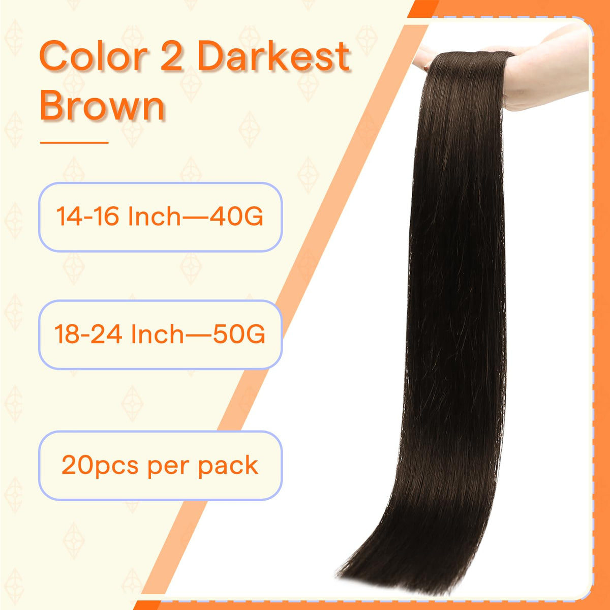 Détail des extensions de cheveux Full Shine avec adhésif double face
