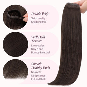 Détail des extensions de cheveux GOO GOO avec trame double