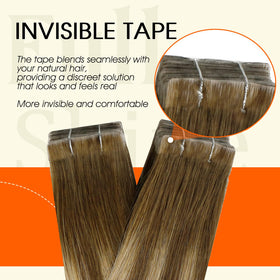 Détail des extensions de cheveux humains Full Shine, texture soyeuse