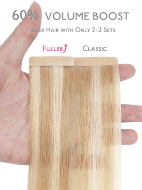Détail des extensions de cheveux Wennalife avec base en PU