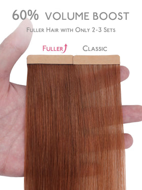 Détail des extensions de cheveux Wennalife avec ruban durable