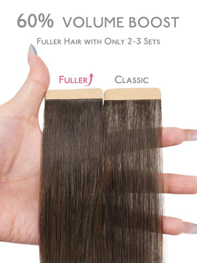 Détail des extensions de cheveux Wennalife avec texture lisse