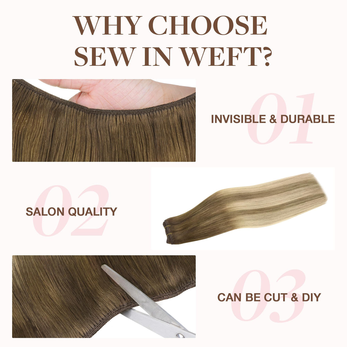 Détail des extensions GOO GOO avec texture naturelle