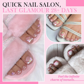 Détail des faux ongles carrés Luckyfairy avec différents modèles