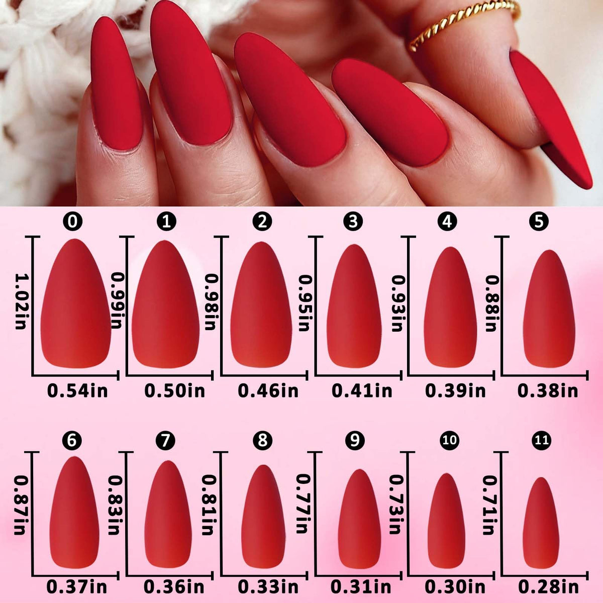 Détail des faux ongles press on avec finition mate