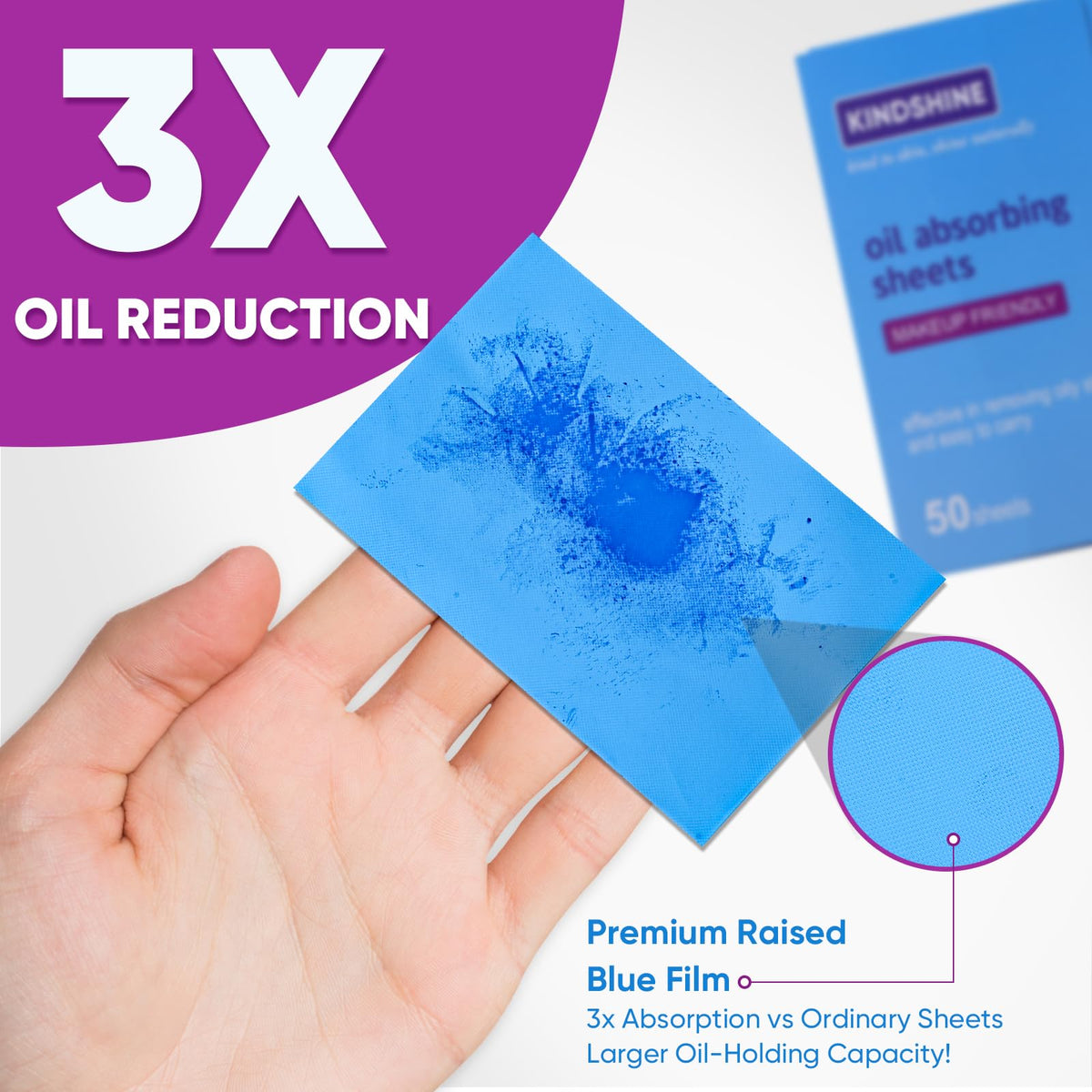 Détail des feuilles absorbantes huile kindshine, texture douce