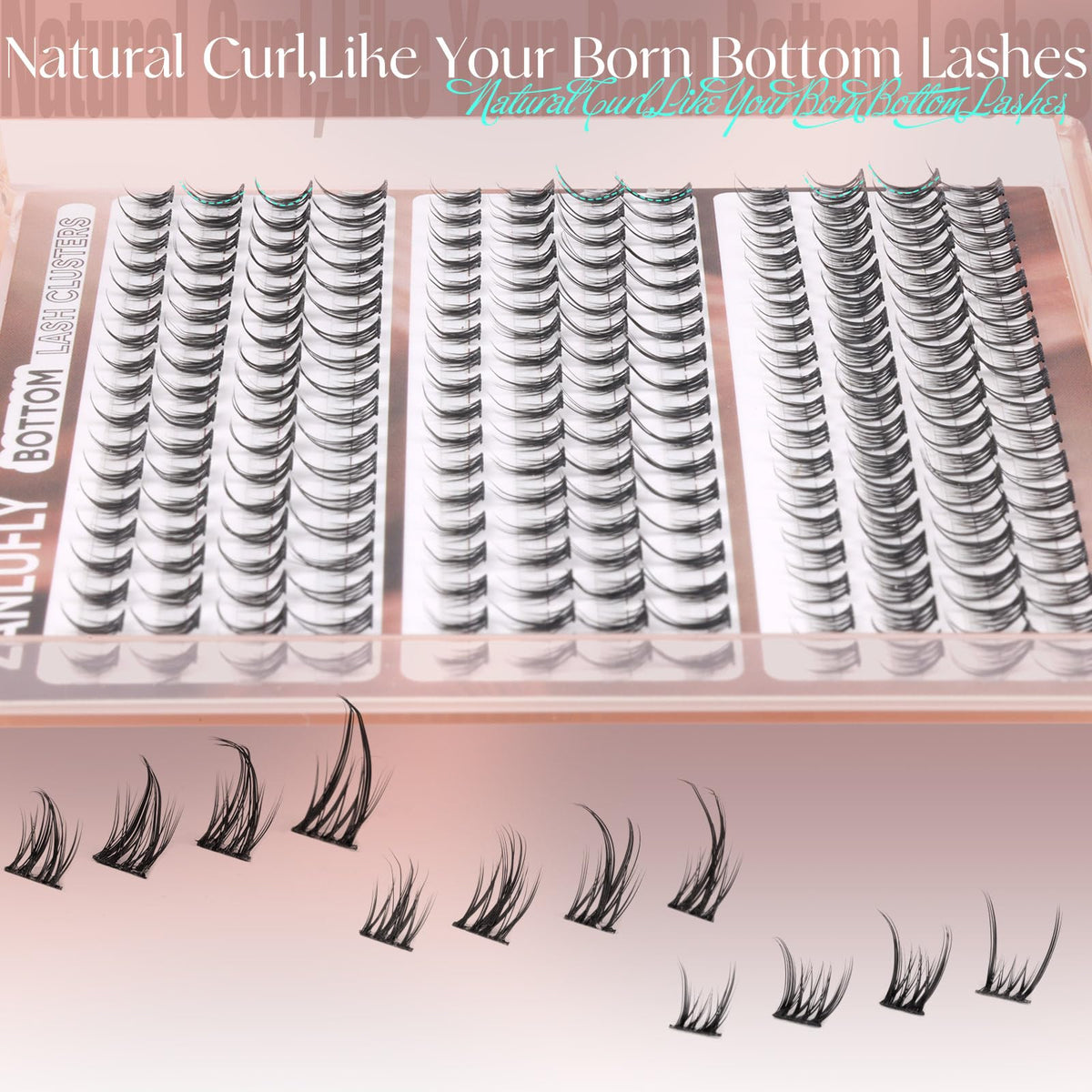Détail des fibres synthétiques des clusters de cils zanlufly