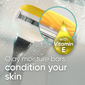 Détail des lames de rasoir Gillette Venus avec barres hydratantes