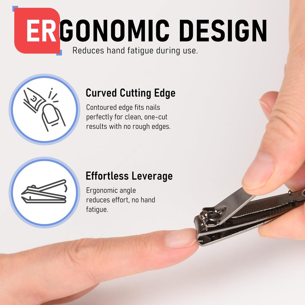 Détail des lames du coupe-ongles firiKer en acier inoxydable