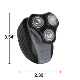 Détail des lames en acier inoxydable du rasoir Remington