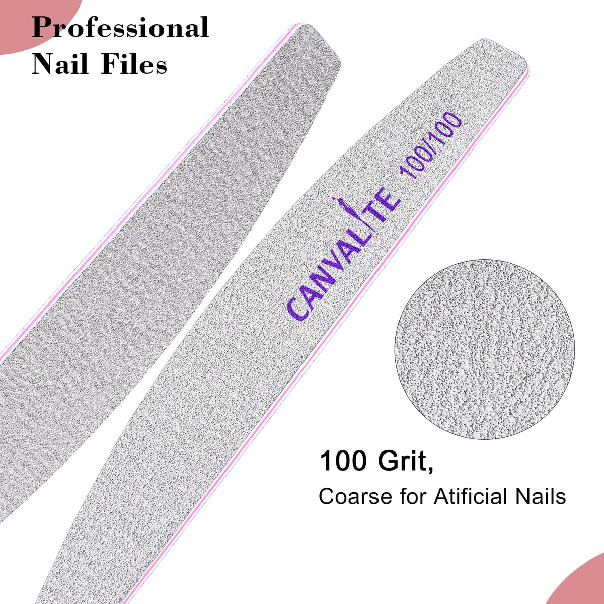 Détail des limes à ongles CANVALITE en demi-lune