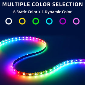 Détail des lumières LED RGB sur le miroir FENCHILIN