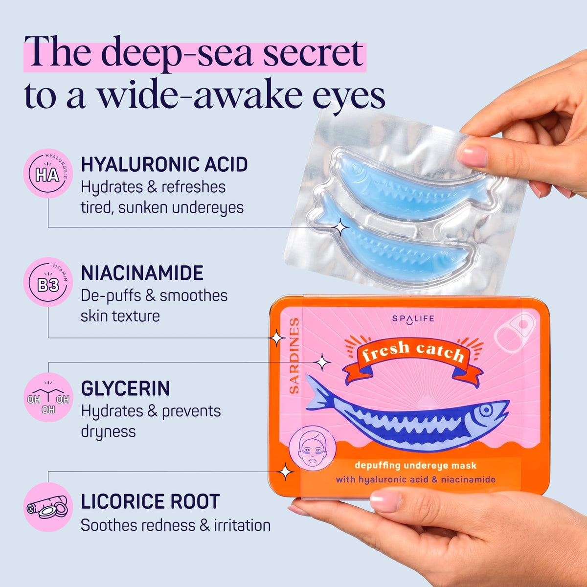 Détail des masques hydrogel SpaLife avec acide hyaluronique