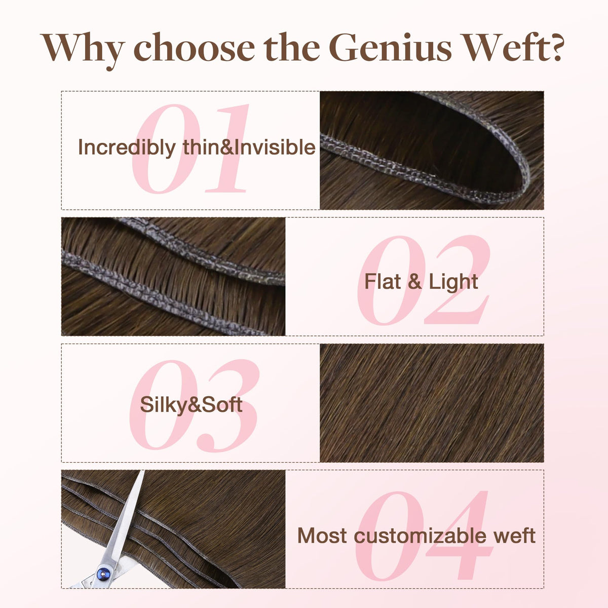 Détail des matériaux légers des extensions GOO GOO