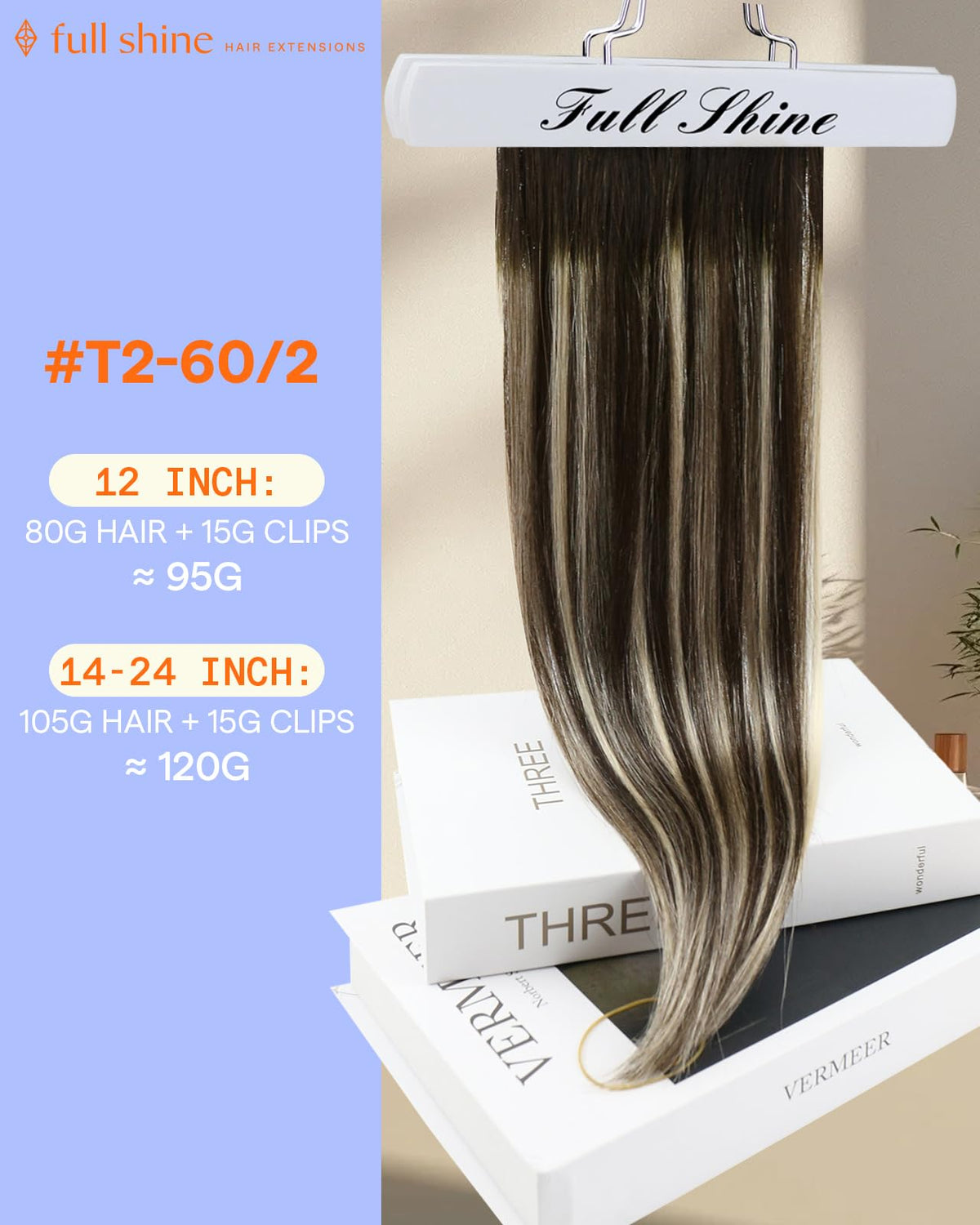 Détail des mèches blondes platine dans les extensions Full Shine