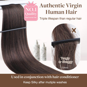 Détail des mèches d'extensions GOO GOO en cheveux réels