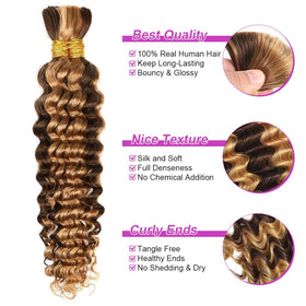 Détail des mèches de cheveux bouclés Acbhoa 100% humains