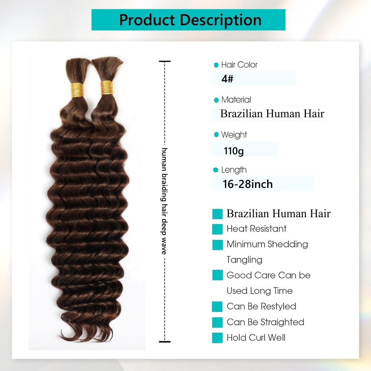 Détail des mèches de cheveux humains OKVOKV avec texture ondulée
