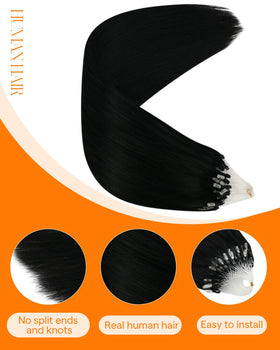 Détail des micro liens des extensions de cheveux Sunny Hair