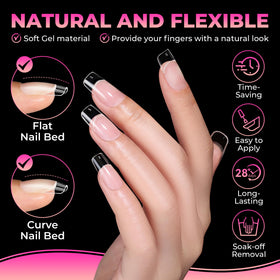 Détail des ongles en gel carrés UNA GELLA pré-numérotés