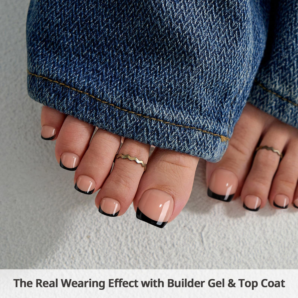 Détail des ongles press-on XCOATTIPS couleur pêche