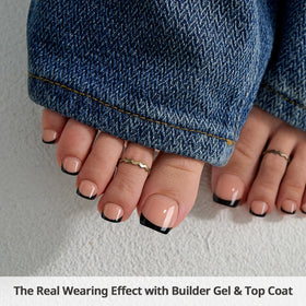 Détail des ongles press-on XCOATTIPS couleur pêche