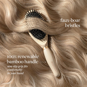 Détail des poils de la brosse EcoTools, mélange de sanglier et nylon