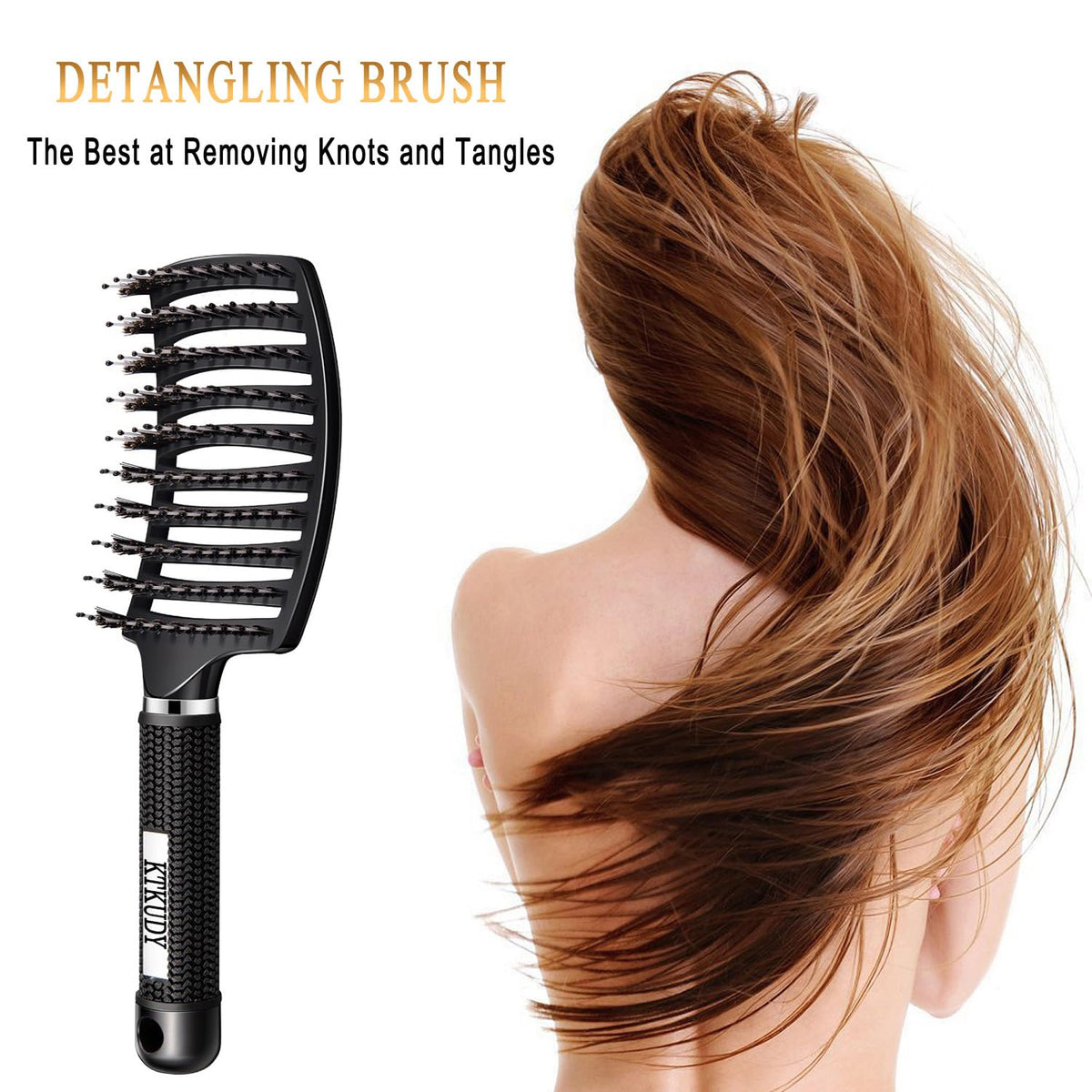 Détail des poils de la brosse KTKUDY pour un démêlage efficace