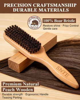 Détail des poils de sanglier sur la brosse Samnyte