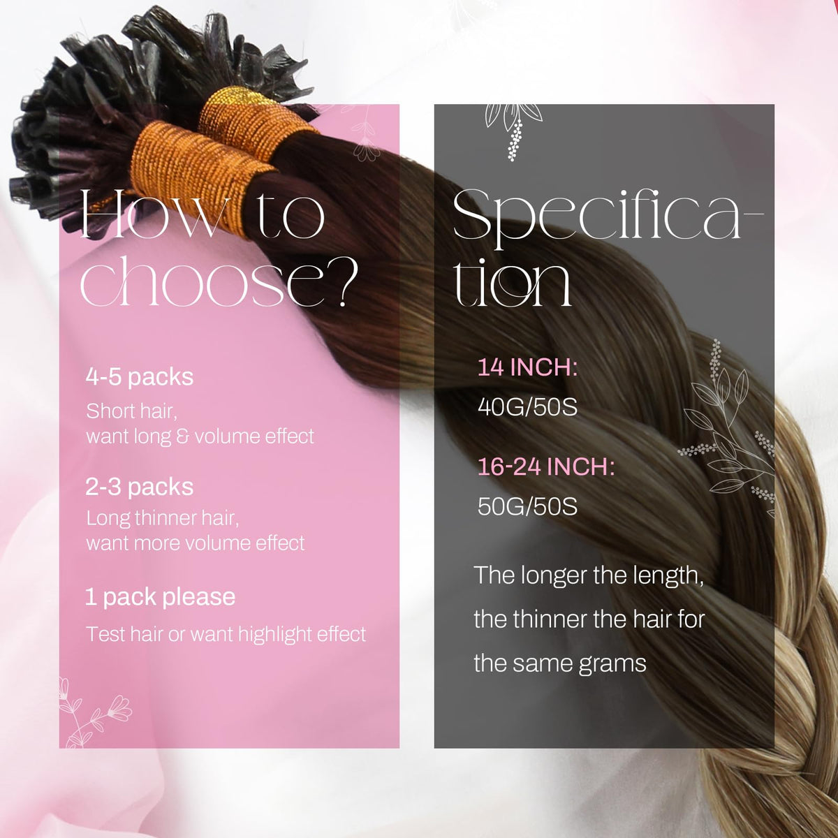 Détail des pointes en kératine des extensions Moresoo K Tip