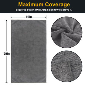 Détail des serviettes UNIMADE montrant la texture en microfibre