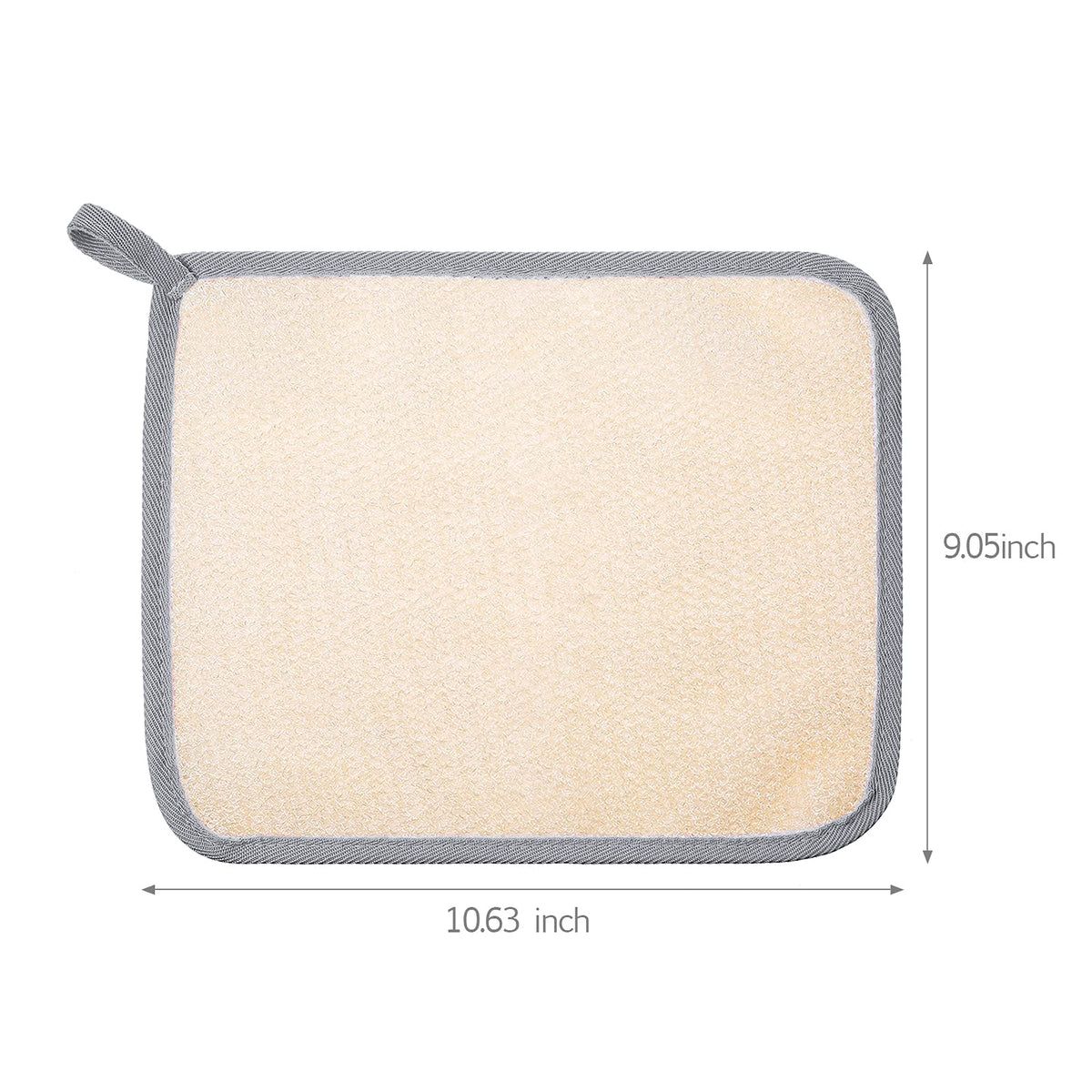 Détail des textures rugueuse et douce des serviettes exfoliantes Tatuo