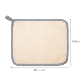 Détail des textures rugueuse et douce des serviettes exfoliantes Tatuo