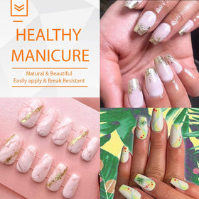 Détail des tips ongles gel coffin avec texture mate
