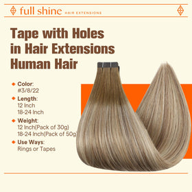 Détail des trous sur les extensions de cheveux Full Shine
