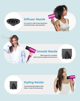 Détail du bouton de réglage de chaleur du sèche-cheveux SHRATE